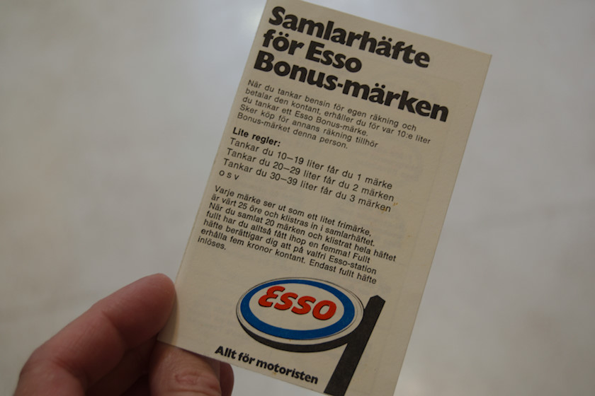 Framsidan på Esso samlarhäfte, troligen 1970-talet. [foto: Henrik Hemrin]